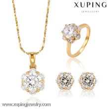 62890- Xuping jewelry Woman cubic zirconia jewelry set with 3 pcs